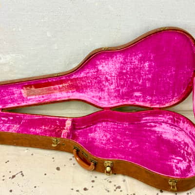 1958-1959 Gibson Logo Brown-Pink Guitar Case ES-335, 345, 355 Vintage 1950's image 1