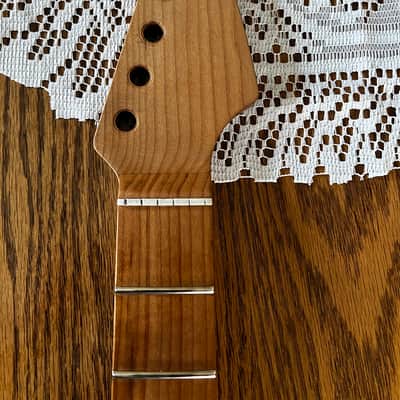 Warmoth Stratocaster Neck  2022 Unfinished Roasted Maple image 10
