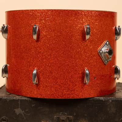 1960s Gretsch 14x20 Tangerine Sparkle Bass Drum Shell image 8