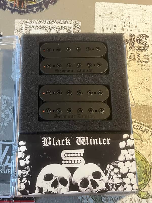 Pre Owned Seymour Duncan Black Winter Humbucker Set - Blackened image 1