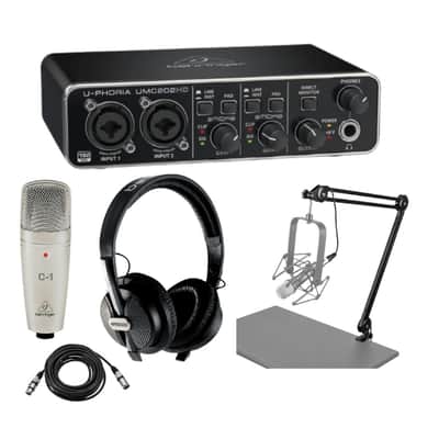 Behringer U-Phoria Studio Pro Complete Recording Bundle, UMC202HD USB Audio Interface, C-1 Studio-Grade Microphone, Studio Headphones, Broadcast Arm with Internal Springs, and Integrated 10' XLR Cable image 13