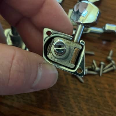 1970s set Fender guitar tuners Stratocaster Telecaster tuning pegs w/ screws and ferrules image 6