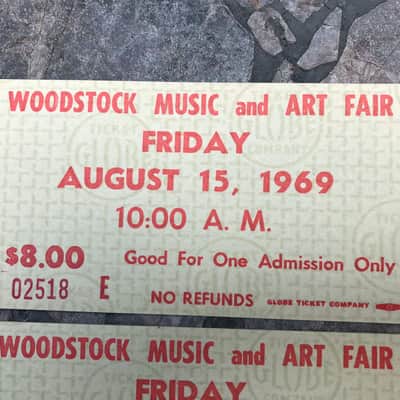 4 Original  1969 Woodstock Festival Friday tickets consecutive #'s image 3