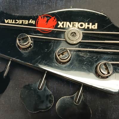 Electra Phoenix 4 string bass 1980's - Gloss black image 8
