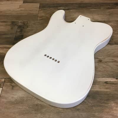 FRANCHIN Mars guitar body White Black Ink Handmade Indie Drawing Relic Aged Alder T-Style Made in Italy - Stock piece #11751221 image 2