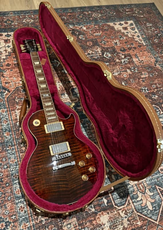 2014 Gibson Les Paul Standard Min-ETune – Flamed Maple / Root Beer Burst – OHSC image 1