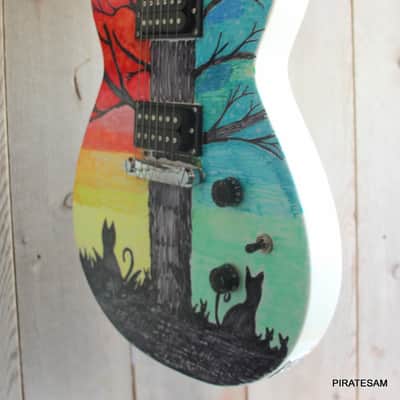 Gretsch Custom art guitar Ignite Jet Club HH " Herding Cats #2 " image 8