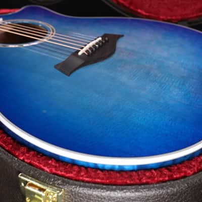 Taylor Custom Shop Grand Auditorium Spruce Top Quilt AAA Maple Back & Sides with Hardcase Transparent Blue 092 image 9