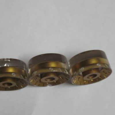 THREE used kind of relic'ed genuine Gibson GOLD SPEED KNOBS (ONLY 3 of the 4 knobs from PRSK-020 set are for sale) from 1990s image 8