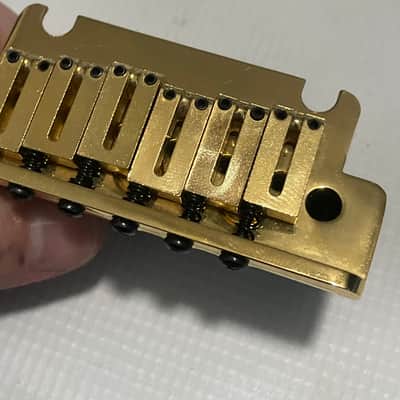 2004 Era Fender USA American Deluxe Stratocaster 2 Post Gold Tremolo Bridge & Arm image 13