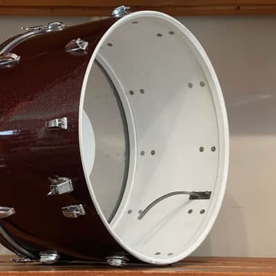 1970's Ludwig 3-Ply Burgundy Sparkle 15x26 13/14/16/18/26 Drum Kit Re-Wrap image 20