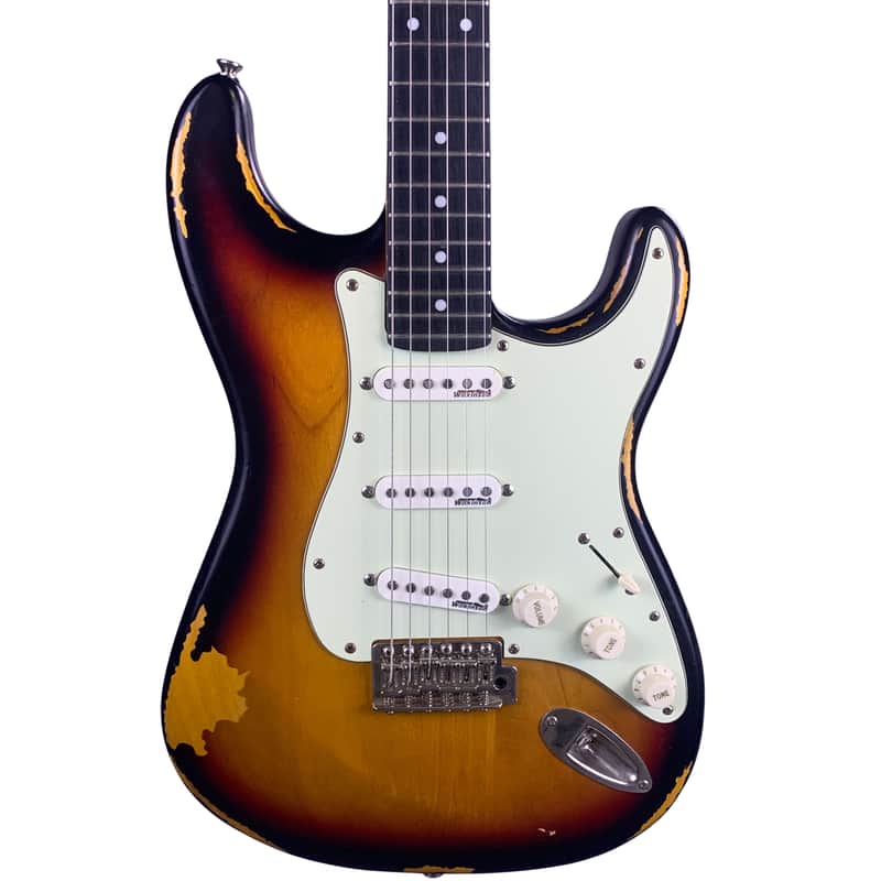 Vintage V6MR-SB Icon Series SSS with Rosewood Fretboard- Distressed Sunburst (Used) image 1