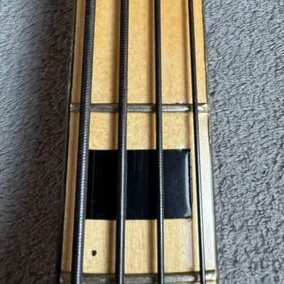 Vintage 1970s MIJ J.D. Lee Copy Jazz Bass Natural Maple Block Inlays Made in Japan image 7