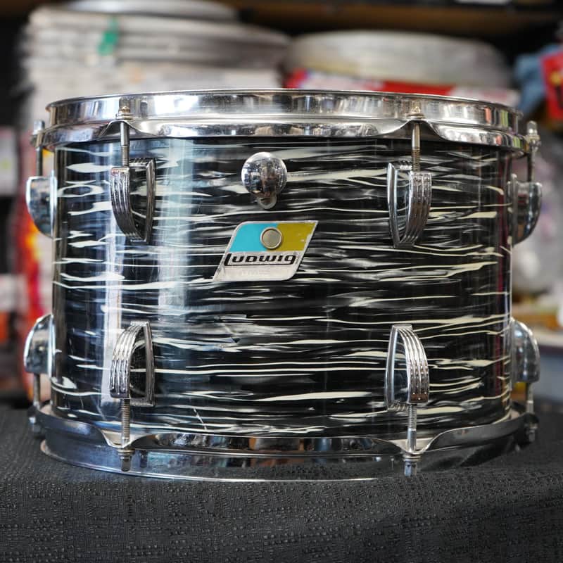 Vintage 1970s Ludwig USA 12" Maple/Mahogany Tom - Black Oyster Pearl | 8x12" image 1