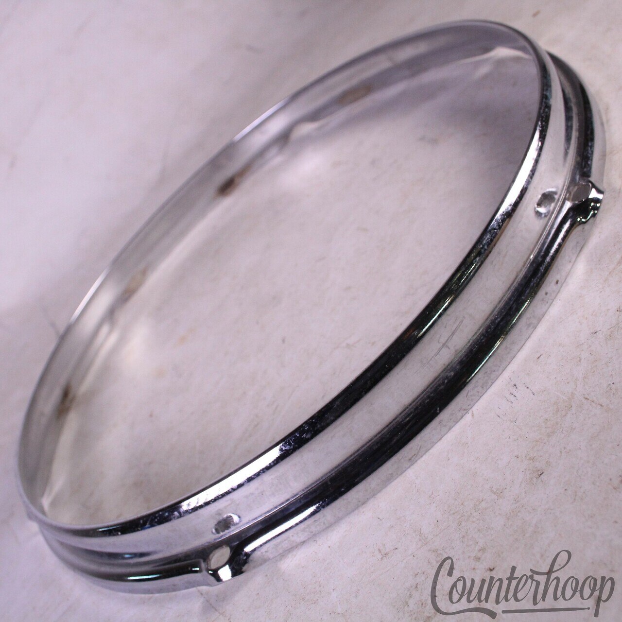 Slingerland 12"Tom Drum Batter/Resonant Rim/Hoop Stick-Saver Chrome Vintage 6Lug — main photograph