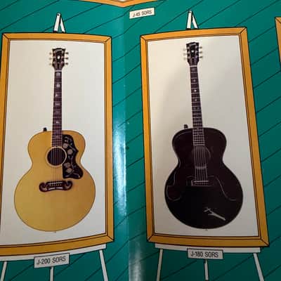 Gibson Acoustic Guitar Brochure 1986 dove hummingbird J 100 180 45 200 25 30 35 catalog image 6
