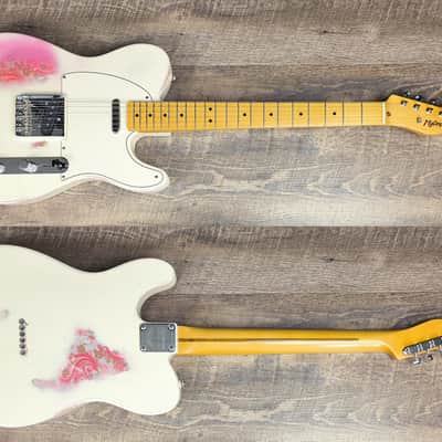 MyDream Partcaster Custom Built - Aged White over Pink Paisley Asyllum image 1