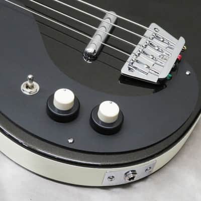 Danelectro 59DC Long Scale Bass Lefty (Black Pearl/w Black pickguard) image 4