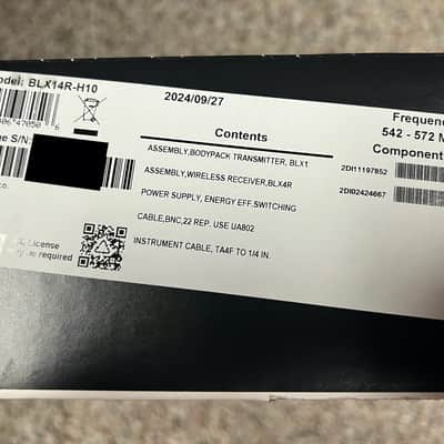 Shure BLX14R Rackmount Wireless Guitar System (H10: 542 to 572 MHz) image 2