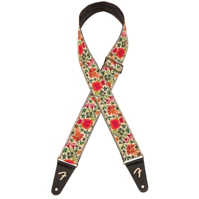 Fender 2" Mosaic Jacquard Guitar or Bass Strap in Cream image 1