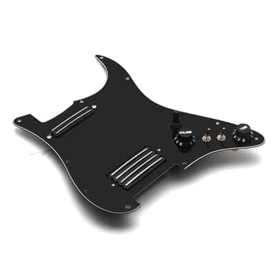 Black HS Guitar Strat Style Loaded Prewired Pickguard image 4