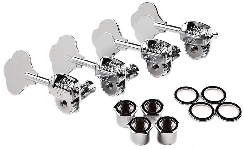 Fender Deluxe F Stamp Bass Tuning Machines LEFT HAND 0097336049 chrome image 1