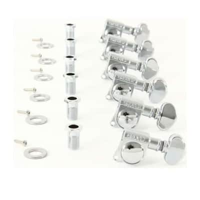 Grover 406C 3+3 Rotomatic Mini Self Locking Machine Heads, Chrome image 1