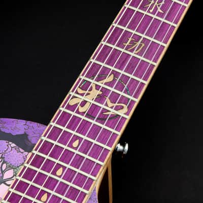 Lindo Ryokou Electro Acoustic Travel Guitar | Japanese Graphic Art | BS3M Piezo/Mic Blend Preamp | 3/4 Size / 24" Scale-Length | Luminlay Side Dots | Five Elements Kanji Abalone Sea Shell and Maple Inlays | Designed in the UK (Nylon Strings) image 3