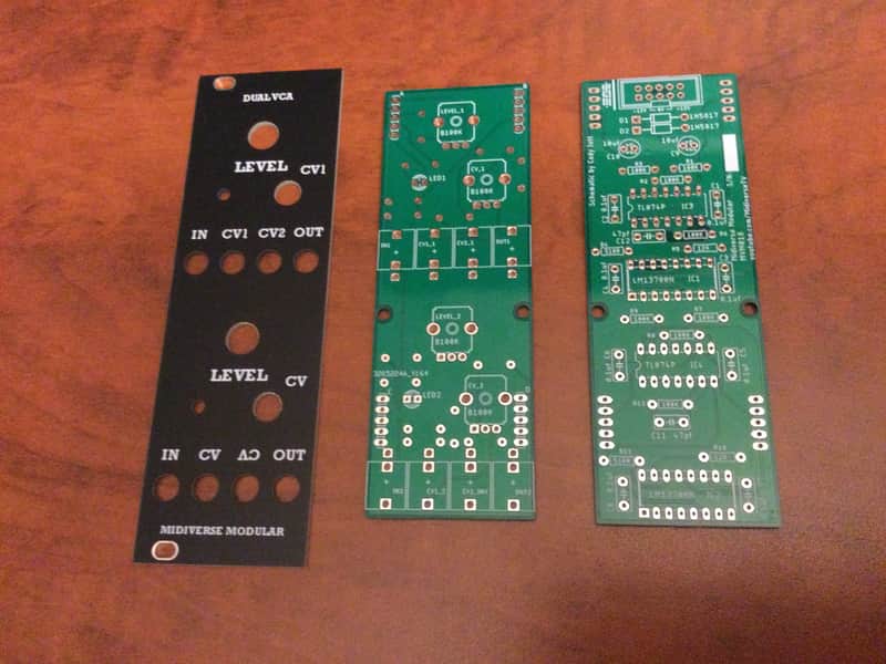 Midiverse Modular - Dual VCA - Eurorack - PCB/Panel image 1