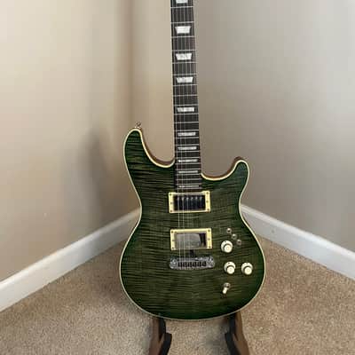 Warmoth VIP - Washed Green Flamed Maple - Birdseye Maple Neck with Ebony Fingerboard image 2
