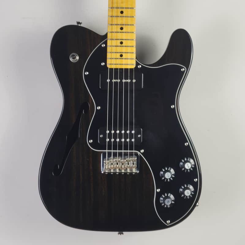 2012 Fender Modern Player Telecaster Thinline Deluxe - Transparent Black