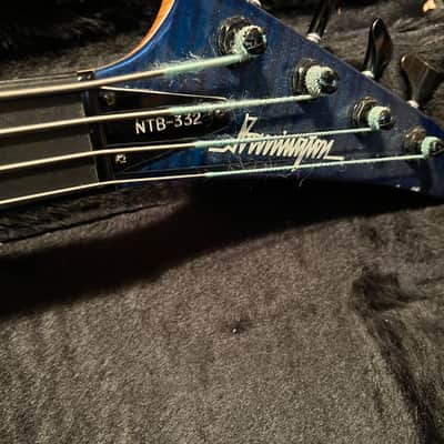 Barrington ntb 332 bass guitar. with midi installed 1990 blue flame image 9