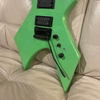 RARE Vintage Neon Green B.C. Rich Platinum Series Warlock w/ Matching Reverse Headstock (Needs TLC) image 8