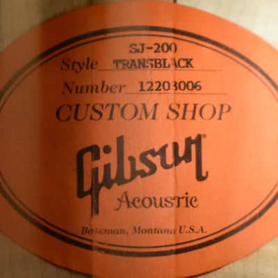 2013 Gibson Custom Shop Limited Edition SJ-200 Jumbo Acoustic Trans Black w/OHSC image 15
