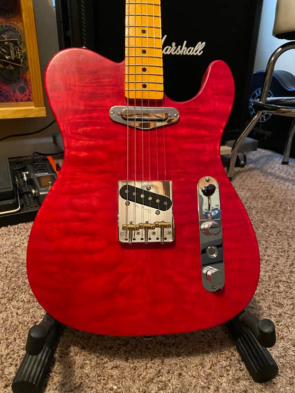 Warmoth  Telecaster  2022 Molly Red Pepper Unicorn Spit / Crimson Guitars penetrating oil, satin finish image 1