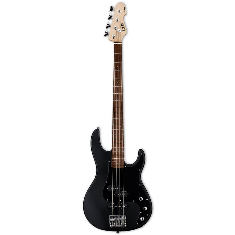 ESP AP-204 Black Satin 4-String Bass Guitar - Black image 1
