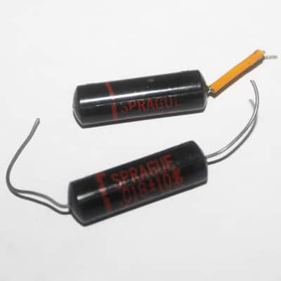 Vintage 1960's Gibson Black Beauty Sprague Capacitors .022 400 DC 160P & .018 400 DC Caps image 3