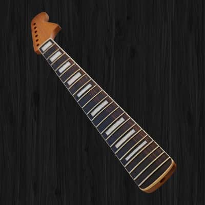 Jaguar mustang roasted maple neck with rosewood fretboard ivory binding and pearl block inlay image 3