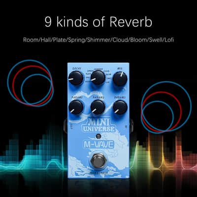 M-VAVE Mini Universe Pro Guitar Reverb Pedal - 9 Digital Effects (Room/Hall/Plate/Spring/Shimmer/Cloud/Bloom/Swell/Lo-Fi), True Bypass, Dual Power, Compact Metal Housing for Electric Guitar & Bass image 6