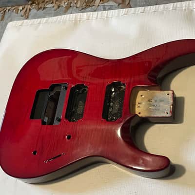 2000's Japan Jackson DKMG Dinky Red Flame Guitar Body Floyd Ready image 3