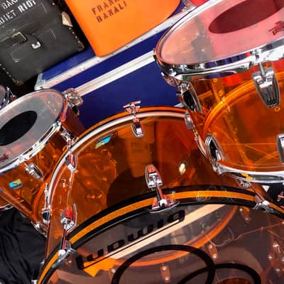 Quiet Riot, Frankie Banali's  2012 Kennedy Center Ludwig "Bonham" Amber  Vistalite Kit 14/16/18/26 image 5