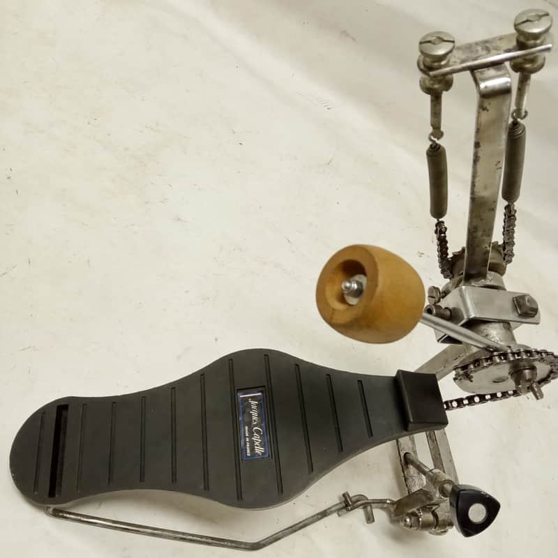 *Jacques Capelle Excalibur Bass Drum Pedal Carbon Fiber Solid Footboard 70s Twin image 1