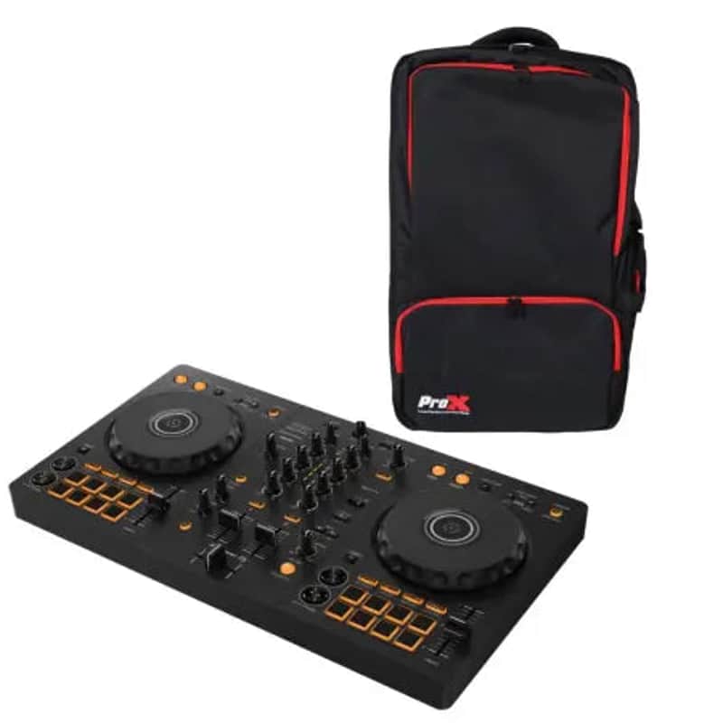 Pioneer DJ DDJ FLX4 with ProX XB-DJBPM | DJ Controller Bundle with Backpack | Portable Protection for Travel and Gigs image 1