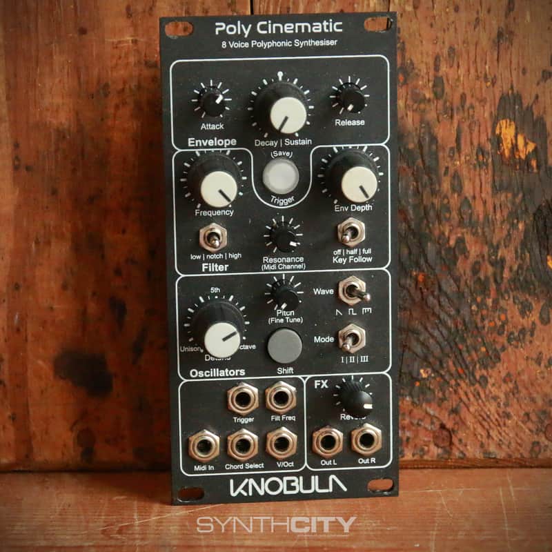 Knobula Poly Cinematic 8-Voice Polyphonic Synthesizer Eurorack Module 2022 - Present - Black image 1