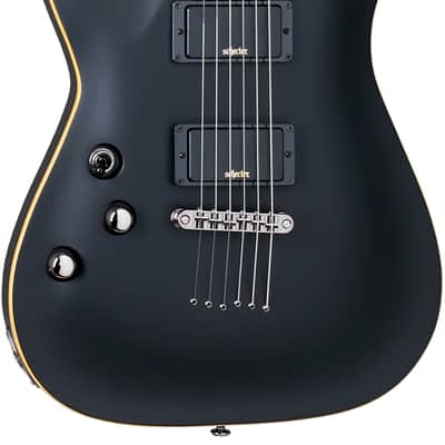 Schecter Demon-6 Electric Guitar. Left Handed Satin Black image 1