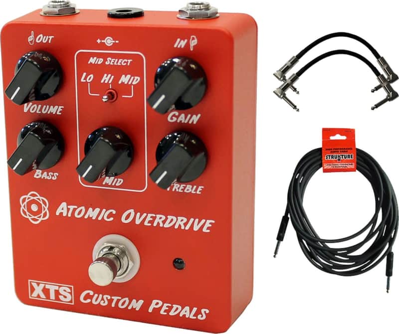 Xact XTS Atomic Overdrive Pedal w/ 3 Guitar Cables image 1