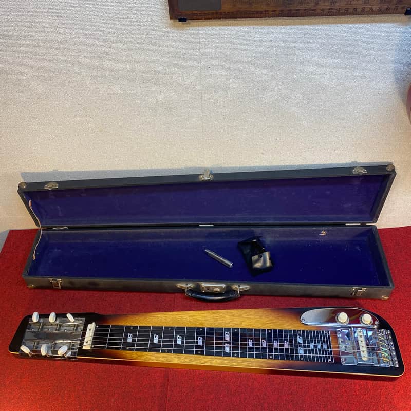 Vintage Guyatone HG-86B  lap steel guitar with hard case and steel set