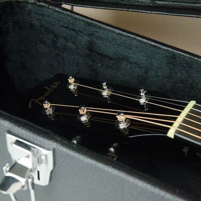 Used Fender CD60SCE Acoustic Guitar, Black, Pickup & Tuner, Hard Case image 4