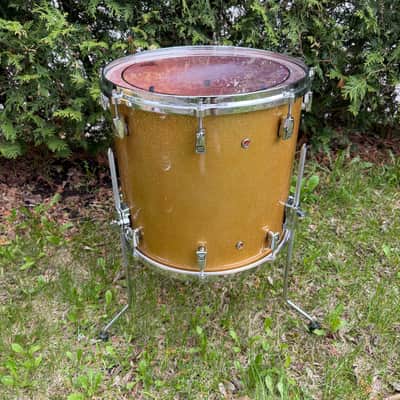 Yamaha Absolute Hybrid Maple 16x15 Floor Tom Drum // Drum Set Gold Champagne Sparkle AHM image 2