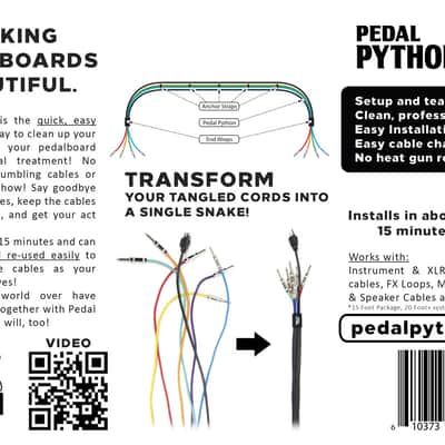 Pedal Python™ Cable Snake Wrap System 10 Foot  Black (Cable Management for Pedalboards) image 2